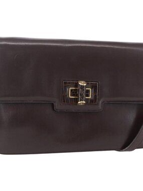 Authentic GUCCI Shoulder Bag Leather Brown Gold 004 46 0087